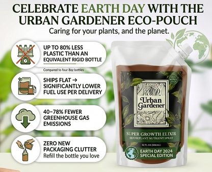 Earth friendly Eco-pouch - Super Growth Elixir Refill - Best Selling All Natural Houseplant Growth Spray