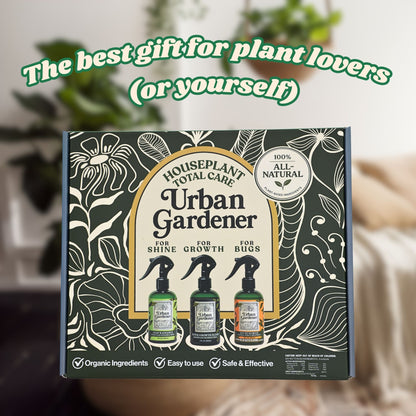 Houseplant Total Care Gift Box | Everything a Plant Lover Needs - Three bottles for Growth, For Shine, For Bugs
