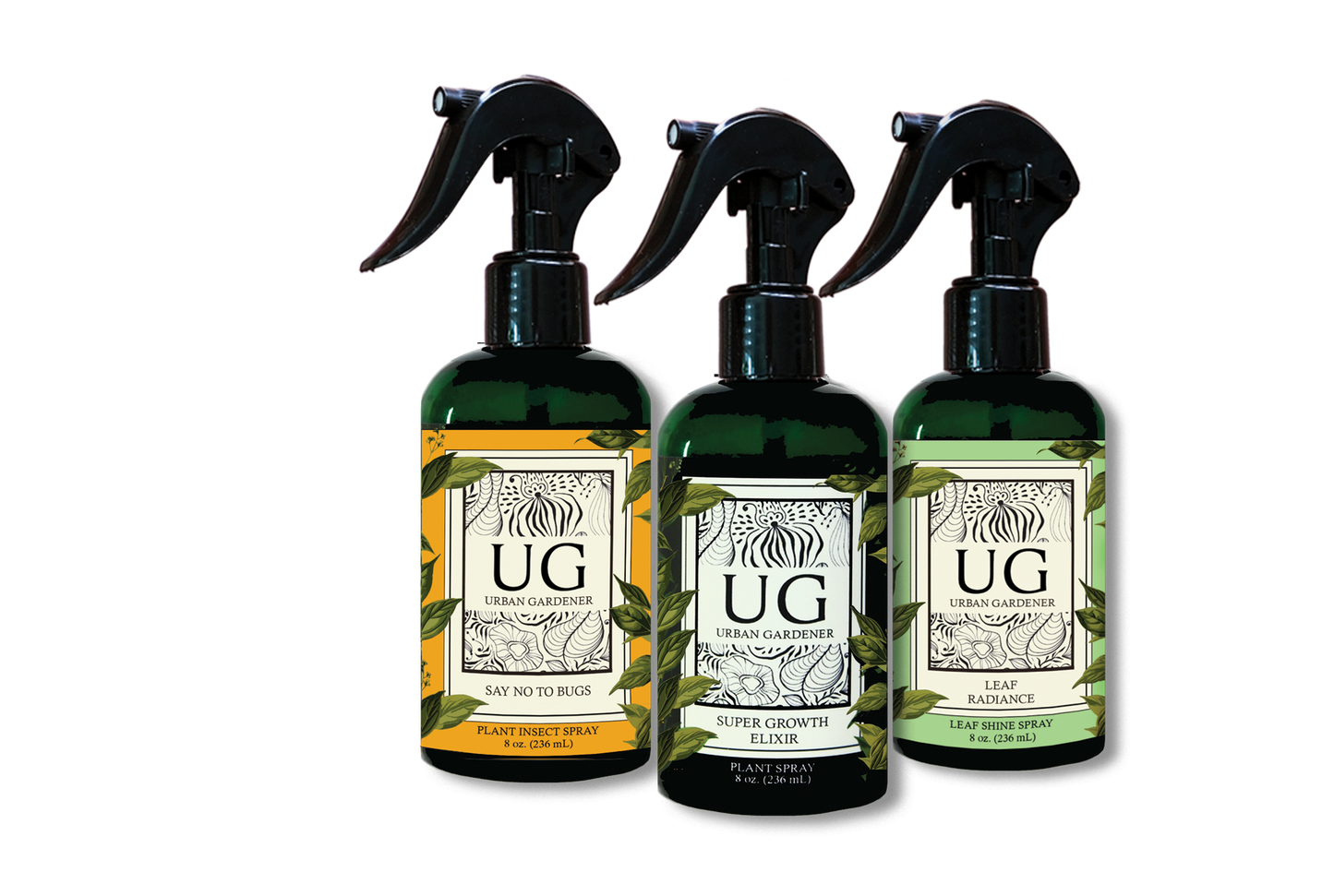 UG 3 Pack Kit - Super Growth Elixir, Say No To Bugs, Leaf Radiance